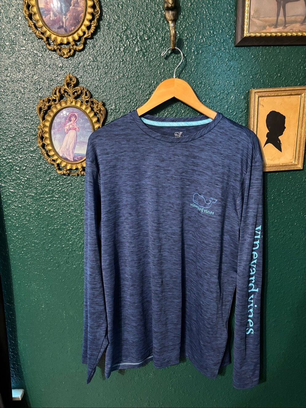 Vineyard Vines Shirt Mens L Blue Long Sleeve Performance Outdoor Gorpcore
